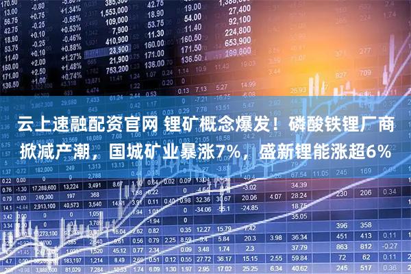 云上速融配资官网 锂矿概念爆发！磷酸铁锂厂商掀减产潮，国城矿业暴涨7%，盛新锂能涨超6%